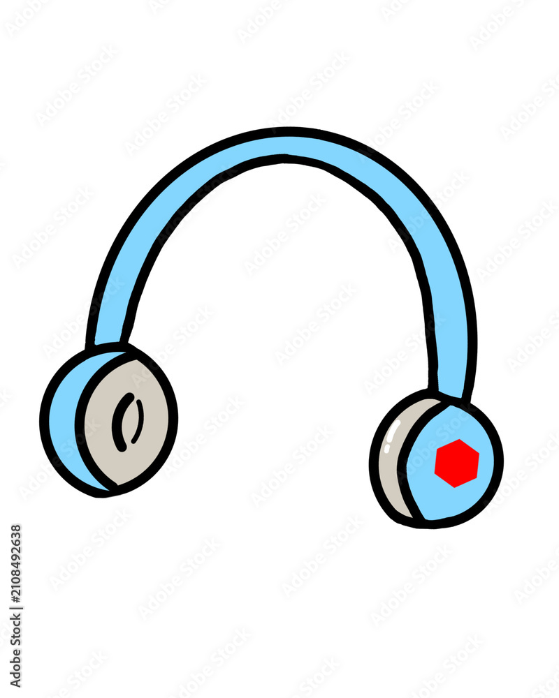Naklejka premium Blue headphones 