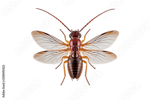 Winged Termite Reproductive Insect Macro Photography Isolated on Transparent Background