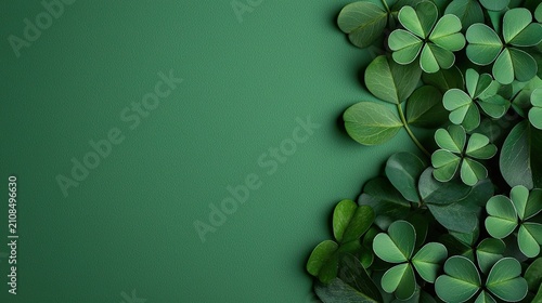 St. Patrick's Day shamrock decoration mockup, green theme, festive, Irish culture