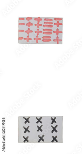 Bild auf Leinwand Tic tac toe grid pattern in red and black colors