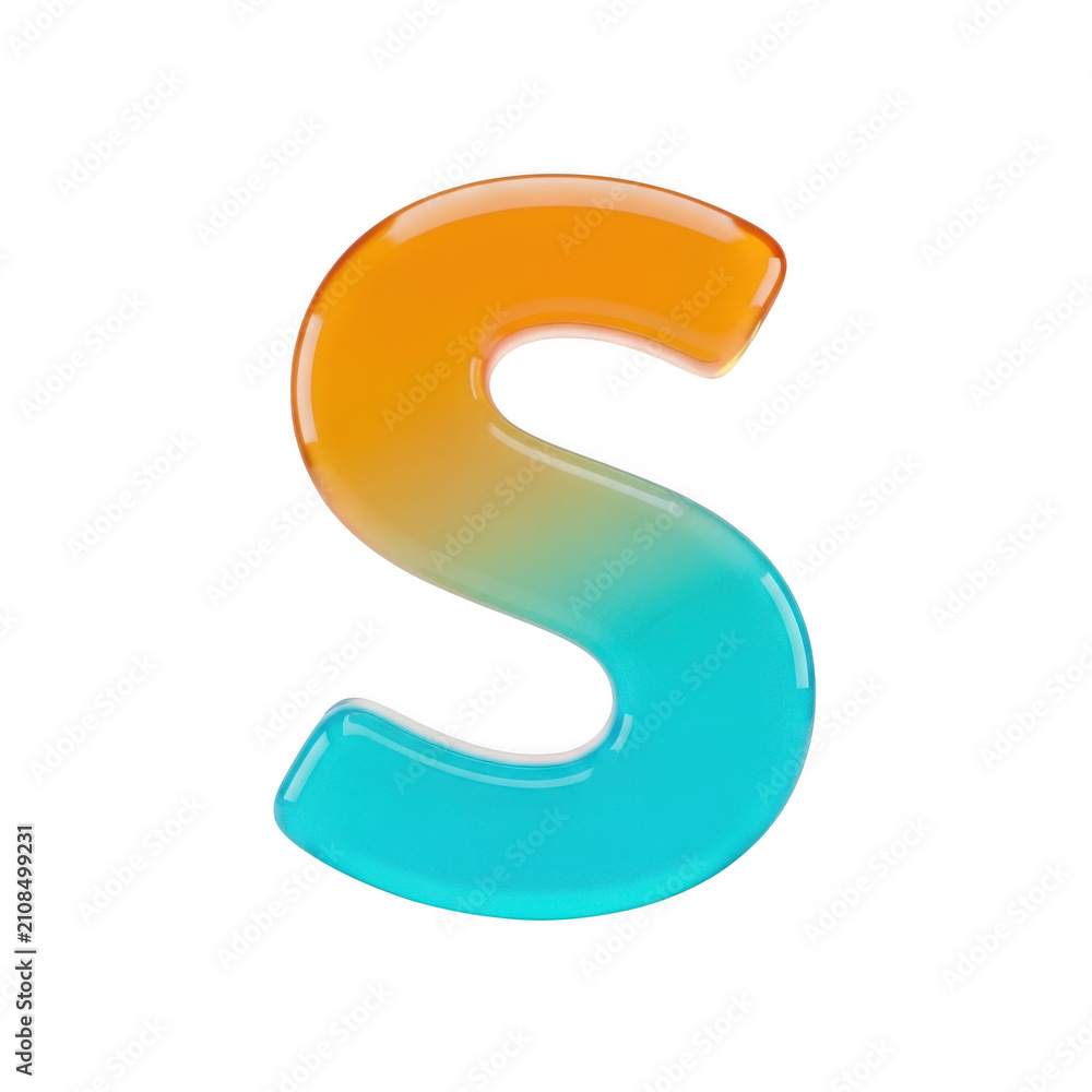 Fototapeta premium Letter s with orange and blue gradient color