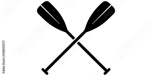 Fotografía Two crossed oars vector icon