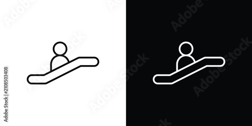 Escalator icon line logos series