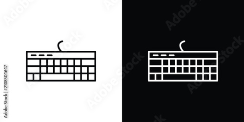 Tableau sur toile Keyboard icon line logos series