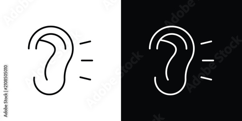 Foto Listening icon line logos series