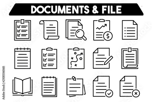 Foto Documents, files, paperwork, checklist and reports icons