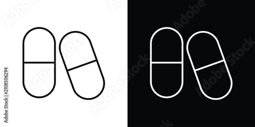 Photos Pill icon line logos series
