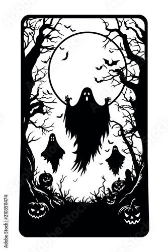Foto Halloween Silhouette Symphony Echoes from the Pumpkin Patch Shadows of All Hallows' Eve