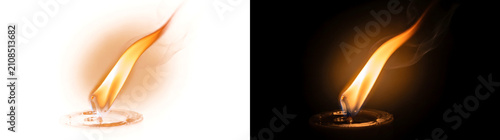 Bild auf Leinwand Flame burns with a dramatic candle fire featuring PNG, Transparent and Black Bac