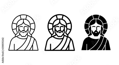 Obraz na płótnie Jesus Christ Icons, Religious Symbol Vector Art, Christian Faith Iconography, Sa