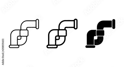 Bild auf Leinwand Plumbing P Trap Icons, Drainage Pipe Symbols, Water Trap Vector Set, Sanitation