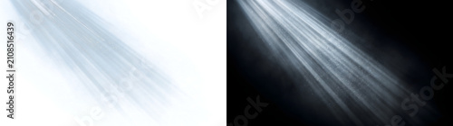 Bild auf Leinwand God rays light beams shining diagonally through dust particles with soft glowing