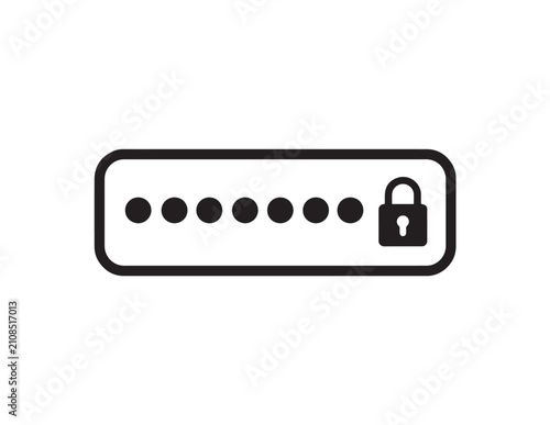 Fotografie Password protected access icon black vector illustration on a white background