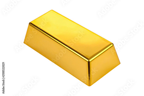 Photography A gleaming gold bar sitting on a clean surface, symbolizing wealth and value