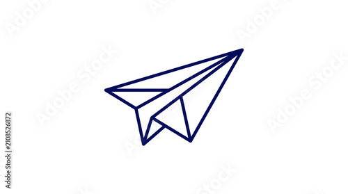 Paper plane line art startup icon