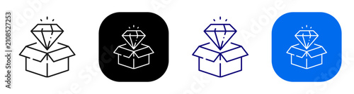 Foto Diamond emerging from box for premium gift reward treasure and luxury package