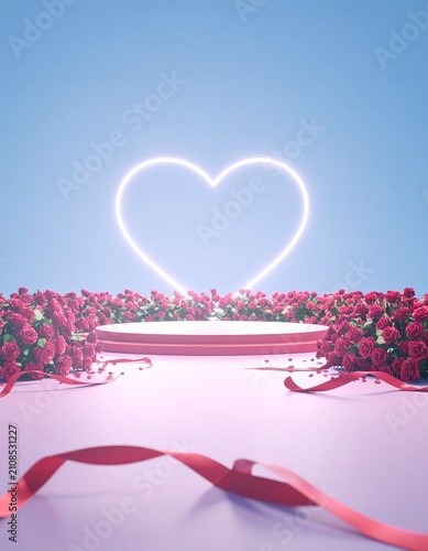 red rose and a heart
