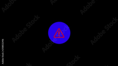 Animated thumbs up icon on blue circle, social media like button animation, white line art hand gesture for approval and success on black background