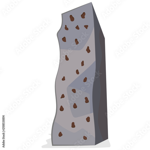 Rock climbing wall, artificial climbing wall vector.