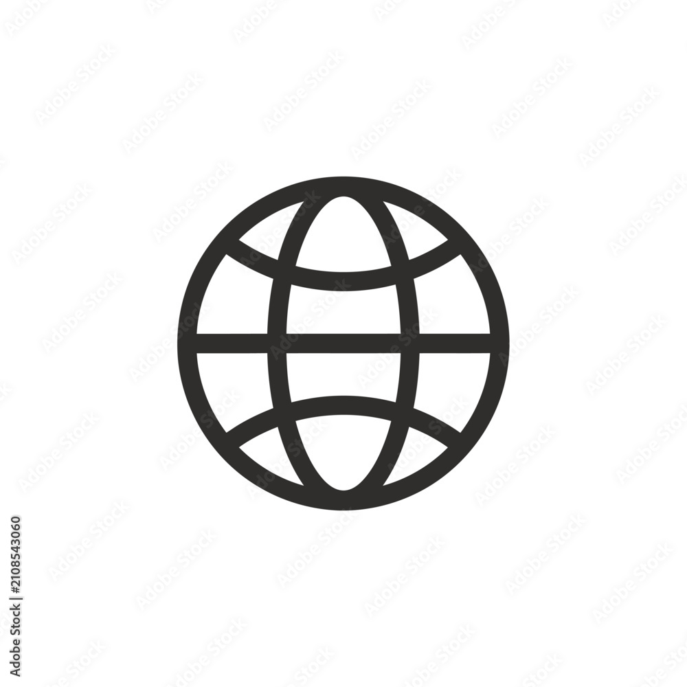 Obraz premium Globe silhouette icon on a white background simple linear design