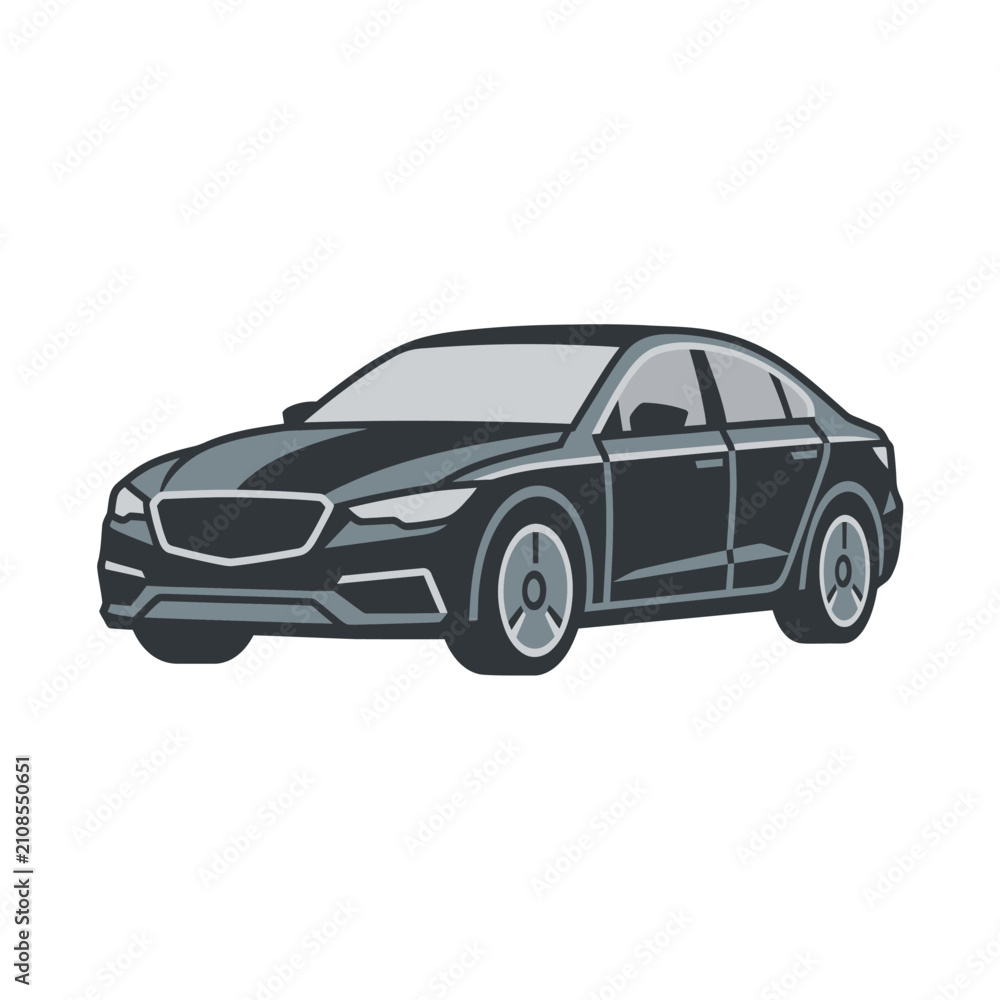 Fototapeta premium Luxury sedan car vector graphic illustration