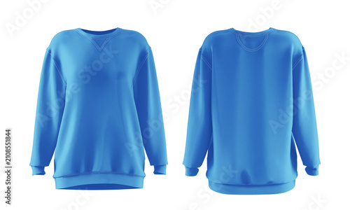 Women Oversized Sweatshirt Mockup Isolated on Transparent Background