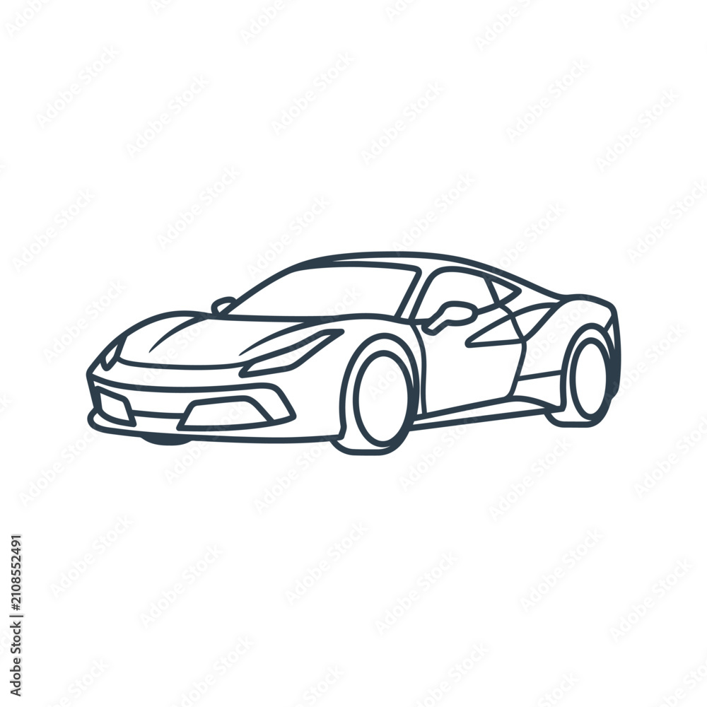 Fototapeta premium High performance sports car outline vector.