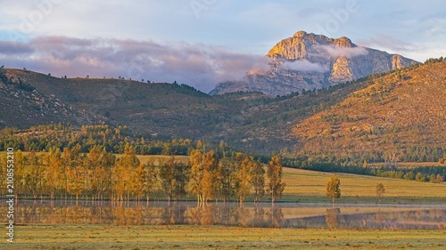 Winter scene beneath the Outeniqua mountains near Herold. 