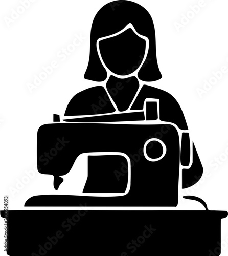 Woman Sewing on a Machine Creating Fabric Crafts