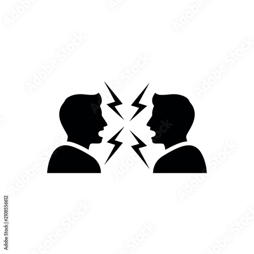 фотографія Two people arguing with lightning bolts between them symbolizing conflict