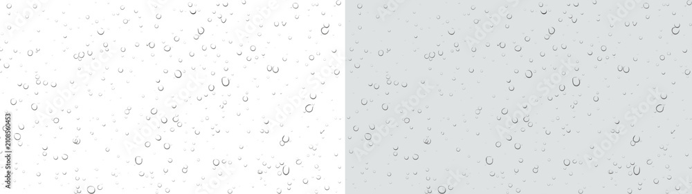 Obraz premium Rainwater drops rainy window streak reflection dense overlay transparent background