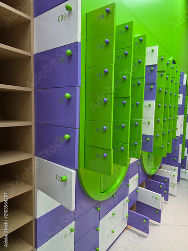Colorful moisture proof ABS plastic lockers for children's playgrounds. Colorful lockers for storing personal belongings