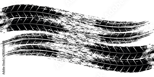 Bild auf Leinwand Tire track