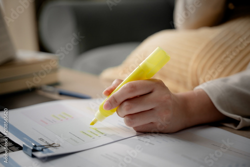 Canvas Print Study and document review concept