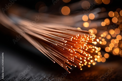 Glowing fibers create a mesmerizing technology landscape