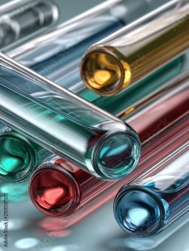 Colorful test tubes showcase vibrant liquids in science