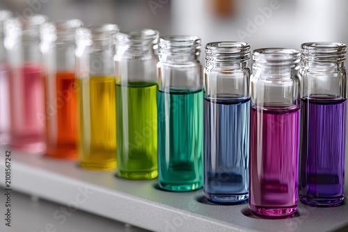 Colorful technology in test tubes showcasing liquids