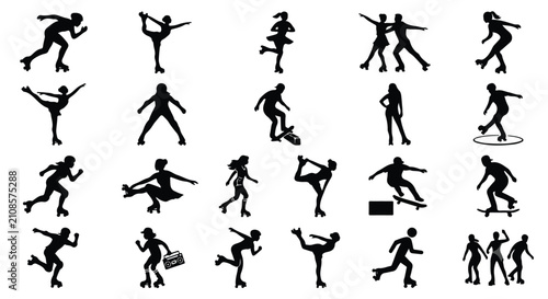 Plakat w ramie roller skating.