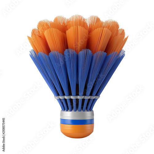 Flying badminton shuttlecock captured mid-air with crisp feather details and dynamic motion on transparent png background. Ai generated
