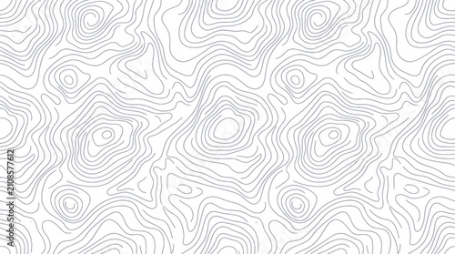Abstract Topographic Map Contour Lines Seamless Background for Geography and Cartography Design