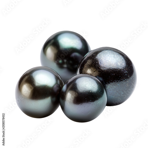 Large red bead necklace with po - Single oversized black pearl glass bead with luxurious luster on transparent png background. Ai generated