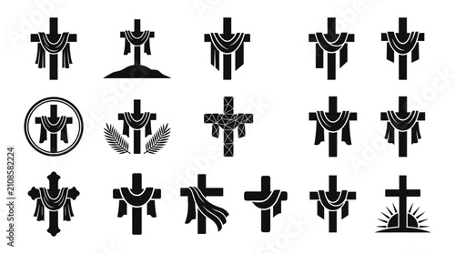 Fotografía Crosses with Various Designs and Styles in Black and White Featuring Cross, Reli