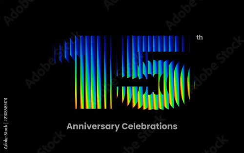 Logo design for the 15th anniversary with a ribbed glass visual effect for the celebration event. Emblem with the number 15.