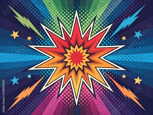 Bright explosion with starburst effect in space
