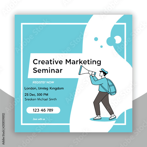 Professional Social Media Post Template for Creative Marketing Seminar Event