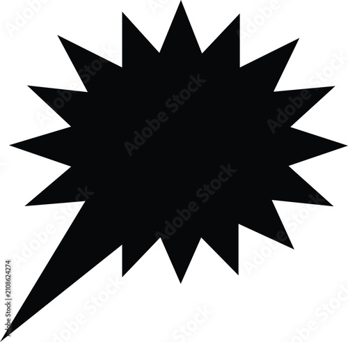 Comic Style Speech Bubble with Sharp Pointed Edges Dialogue Icon