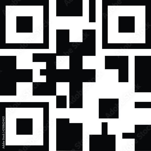 Simple Square QR Code Scan Symbol Technology Icon