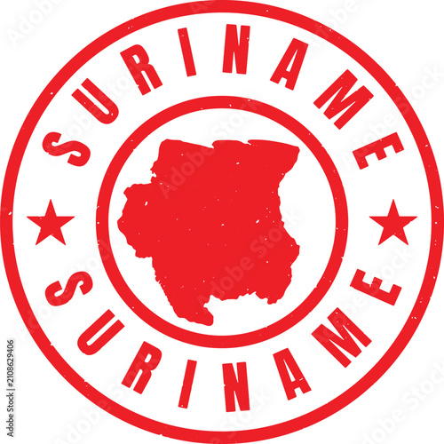 Bild auf Leinwand SURINAME Circle Rubber Stamp with Name and Map Vector