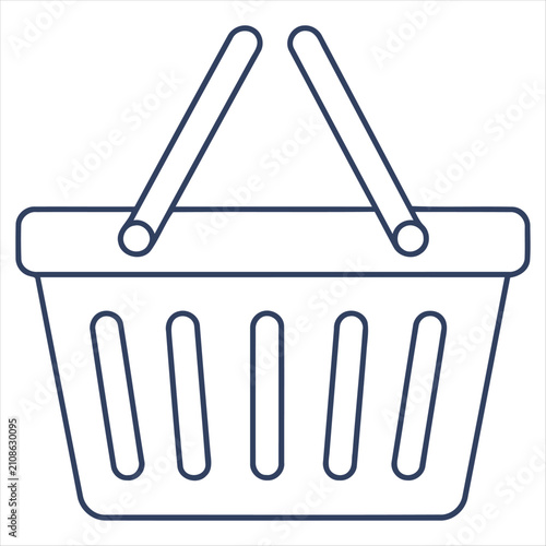 Minimal Shopping Basket Line Icon Vector Design for E-commerce Retail and Online Store Interface