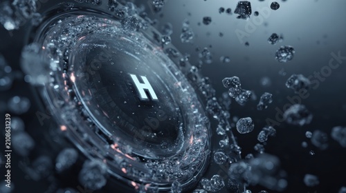 Hydrogen power generating clean energy technology concept